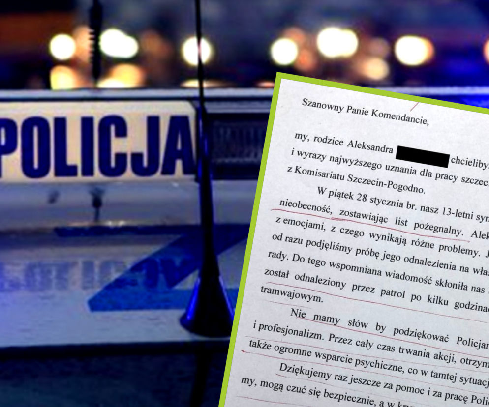 Szczecin: 13-latek wyszedł z domu i zostawił list pożegnalny. Wzruszające słowa rodziców