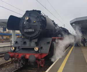 Zabytkowy pociąg na stacji Szczecin Główny