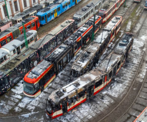 Pożar w zajezdni tramwajowej w Nowym Porcie