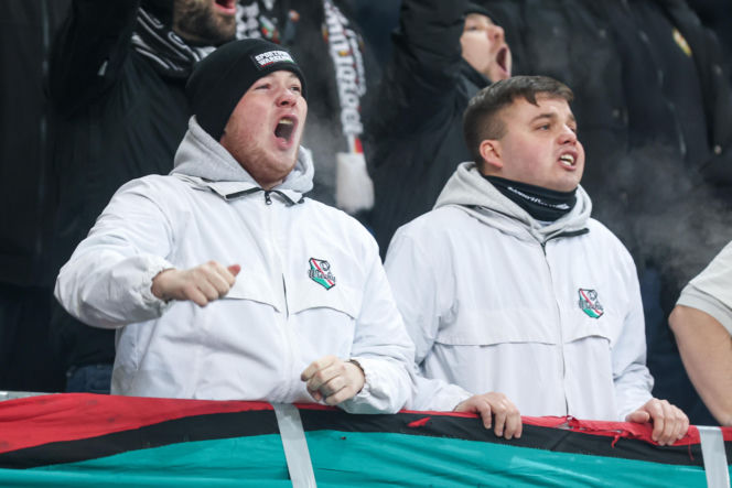 Kibice na meczu Piast Gliwice - Legia Warszawa