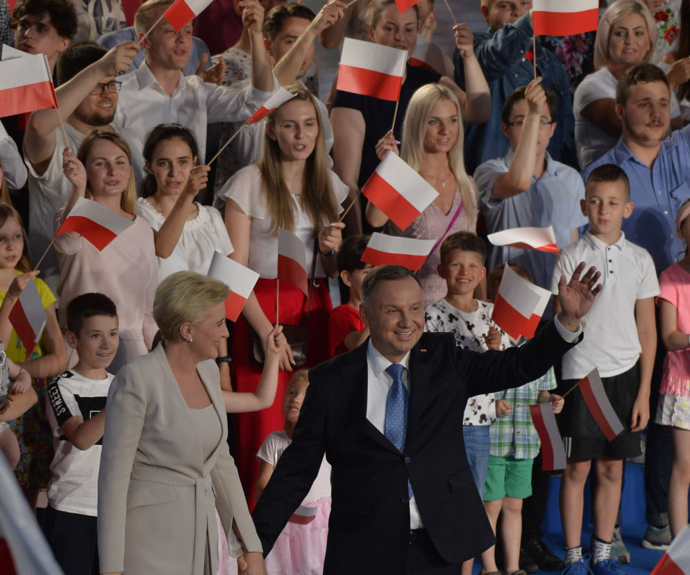 Wieczór wyborczy Andrzeja Dudy w Łowiczu