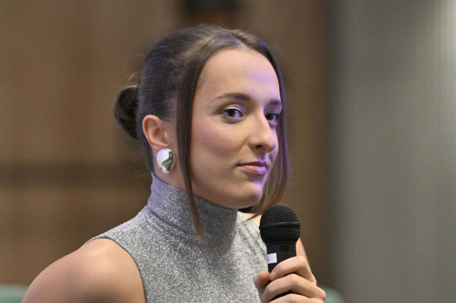 Iga Świątek i Daria Abramowicz na konferencji