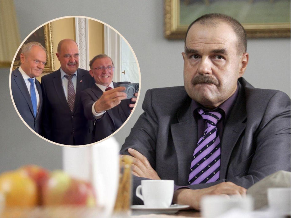 Donald Tusk na planie "Rancza"
