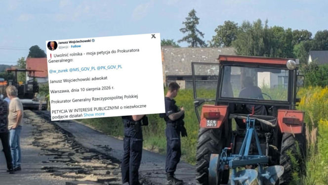 „Uwolnić rolnika”. Jest petycja w sprawie mężczyzny, który zaorał asfalt
