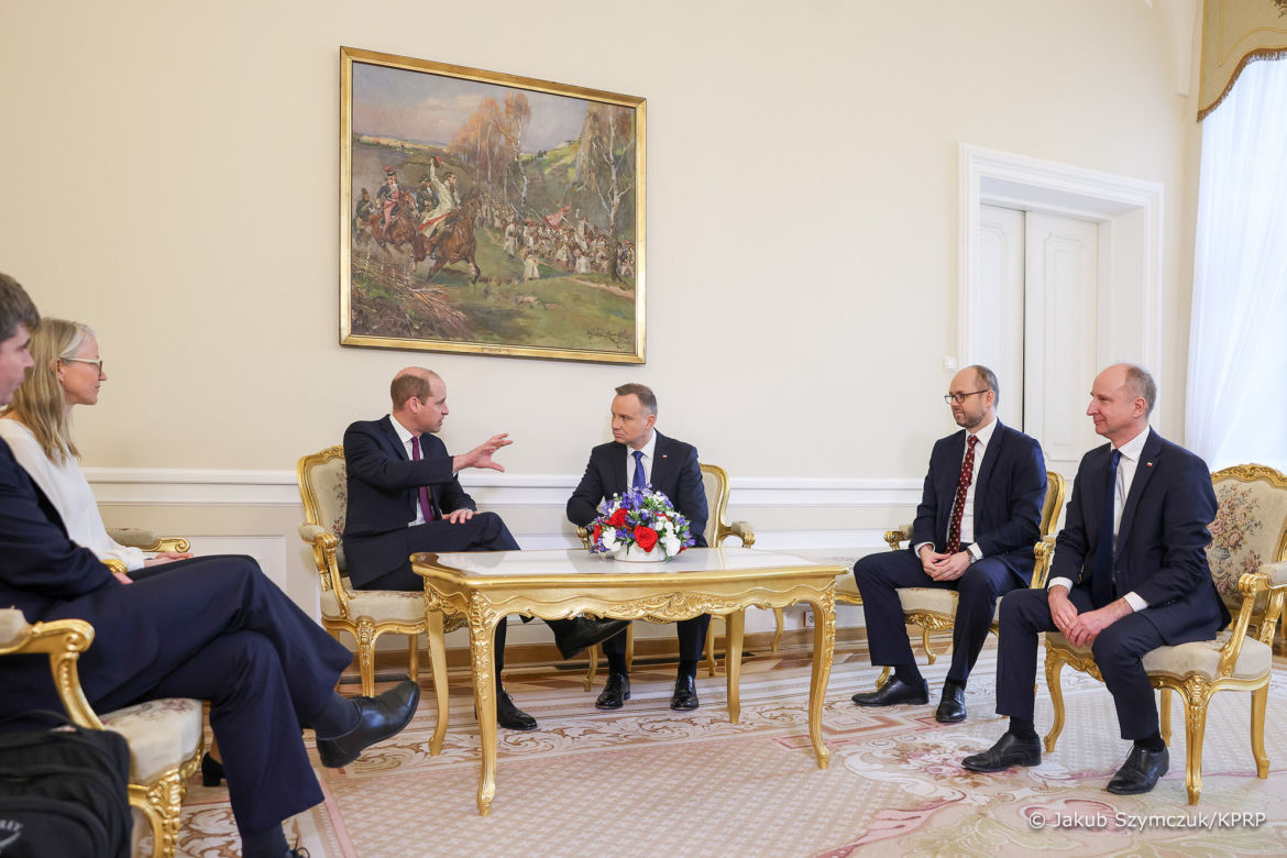 Książę William spotkał się z prezydentem Andrzejem Dudą. Rozmawiali o wojnie w Ukrainie