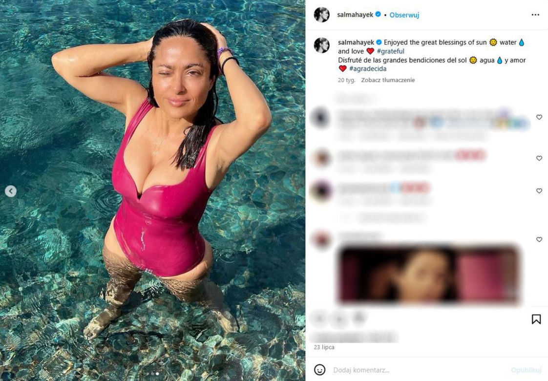 Salma Hayek ma sposób na zimę! Tak 57-latka rozgrzała fanów