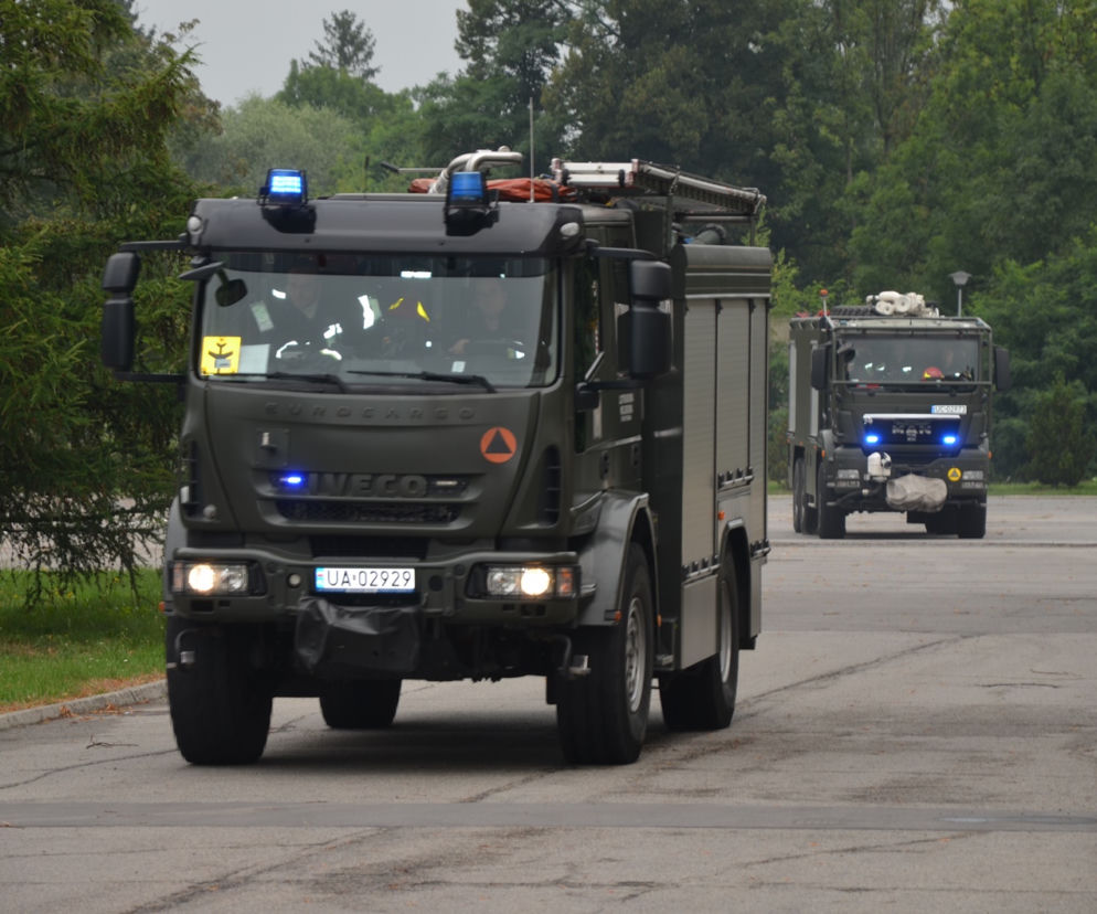 Pożar na lotnisku w Balicach pod Krakowem