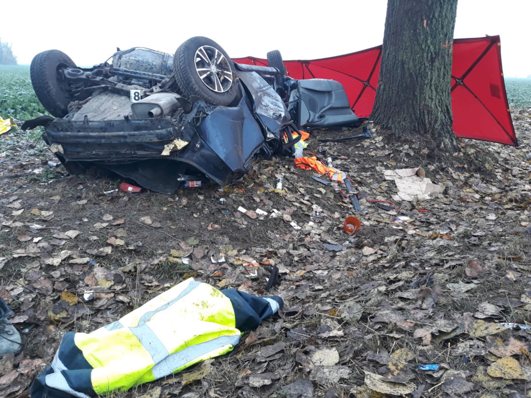 Dwie osoby nie żyją. Tragedia na drodze w pow. kościańskim