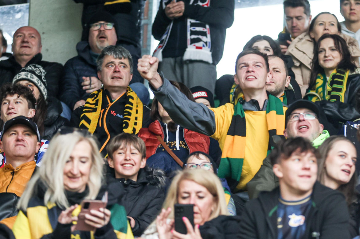Kibice na meczu GKS Katowice - Lech Poznań