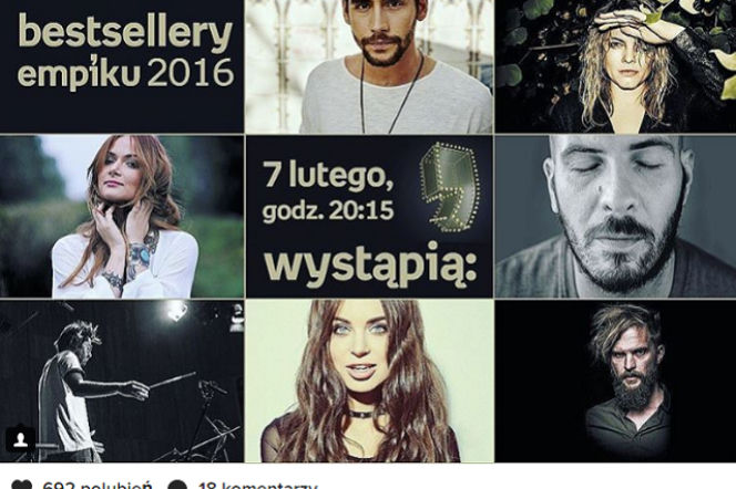 Gala Bestsellery Empiku - transmisja, kto wystąpi, nominowani