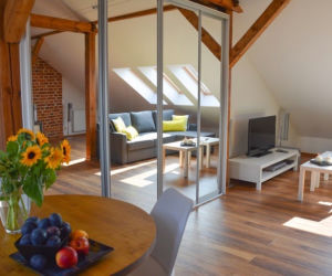 Loft aranżacja z cegłą