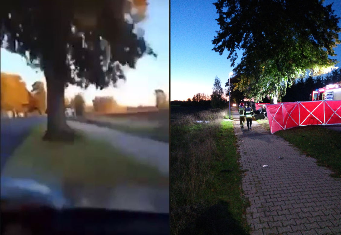 Makabryczny wypadek w Trzciance. 34-latek zginął na miejscu. Nagranie znalazło się w internecie