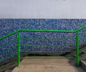 Przejście podziemne przy dawnej kopalni - mozaika z PRL