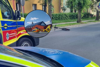 Dwóch nastolatków przewróciło się na hulajnodze. Jednego zabrała karetka, drugiego śmigłowiec