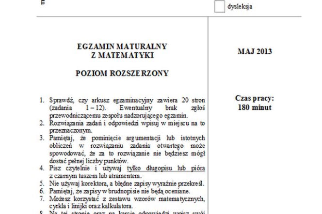 Matematyka 2013 p. rozszerzony