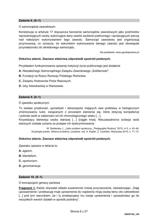 Matura 2021: WOS. Pytania, arkusze CKE, zadania [Matura 11.05.2021]