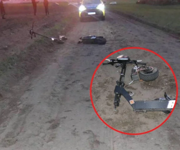 Wypadek na polnej drodze. W trakcie jazdy pękła hulajnoga!
