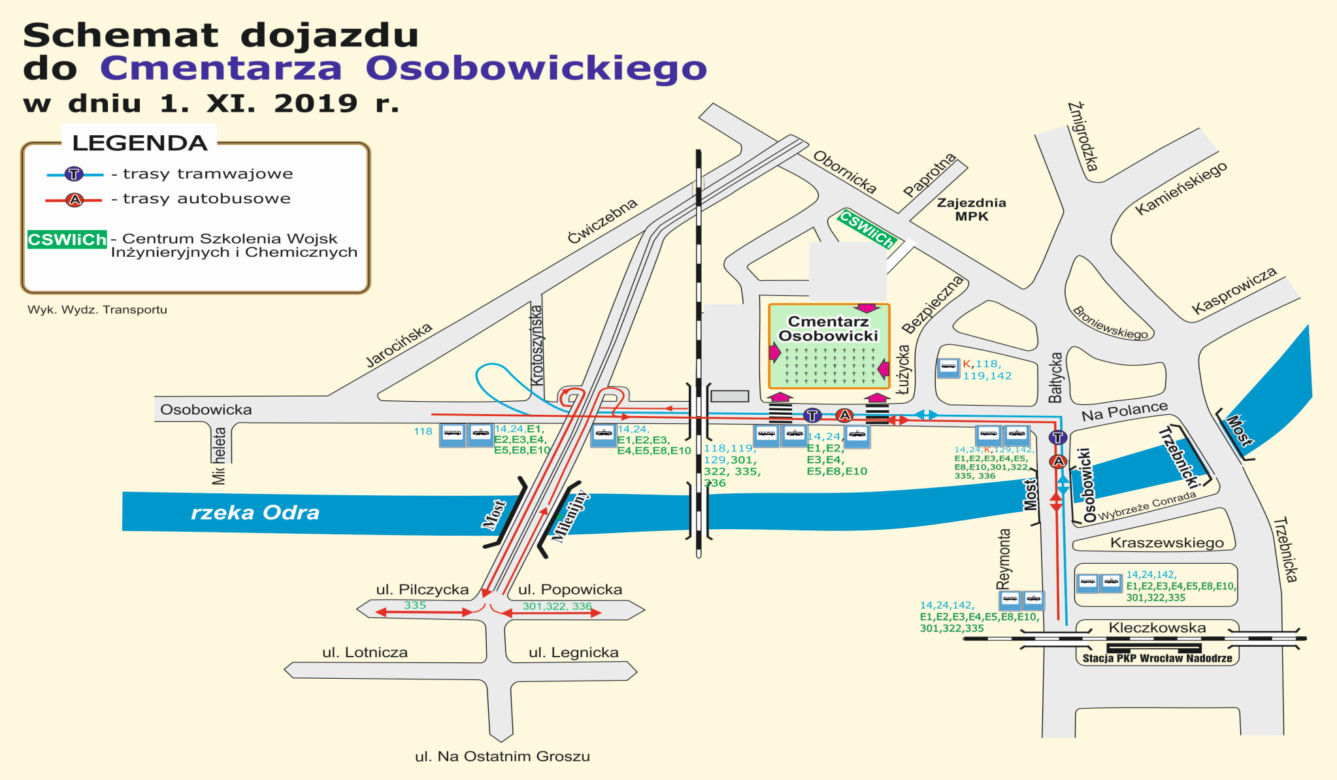 Wszystkich Świętych 2019. Komunikacja miejska we Wrocławiu