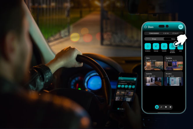 kontrola domu z auta be wave