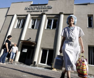 Szpital zbombardowany w Doniecku