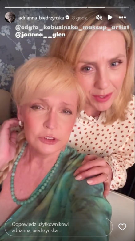 Barwy szczęścia nowy sezon na planie. Małgorzata (Adrianna Biedrzyńska), Malwina (Joanna Gleń)