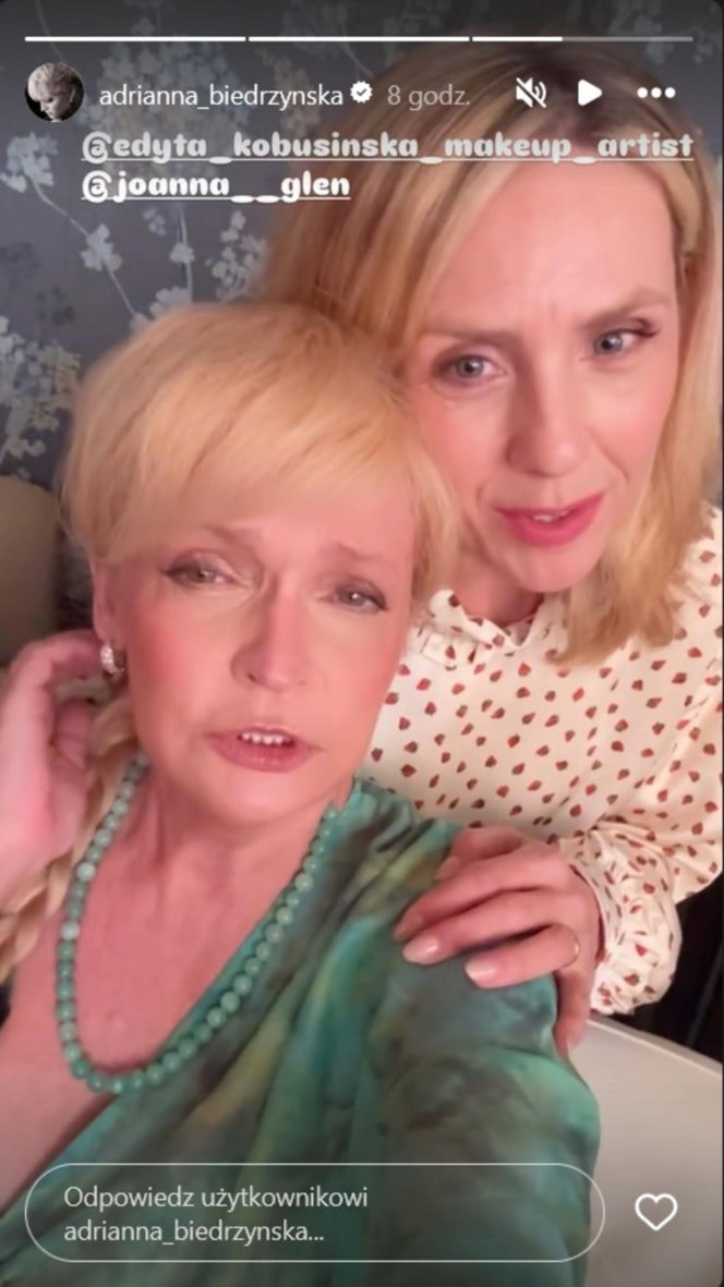 Barwy szczęścia nowy sezon na planie. Małgorzata (Adrianna Biedrzyńska), Malwina (Joanna Gleń)