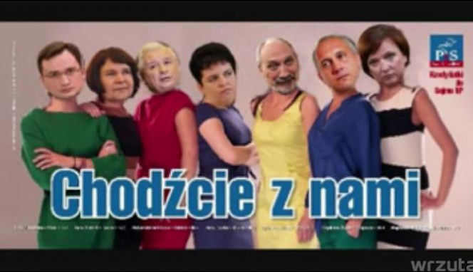 Parodia plakatu PiS Chodźcie z nami - filmik SUCZKI, my znamy Wasze SZTUCZKI