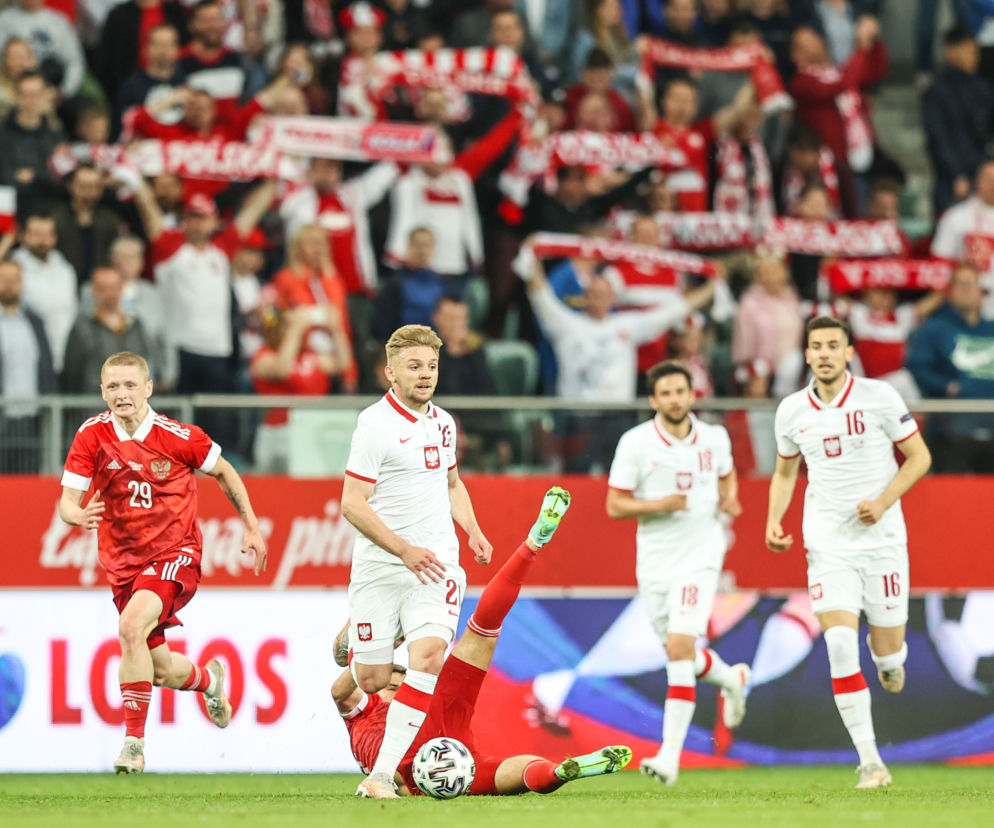 Kibice na meczu Polska - Rosja