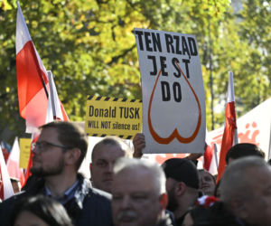 Protest pod TK. Kaczyński