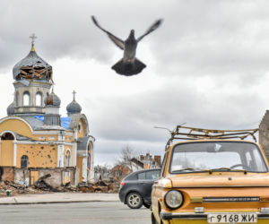 Wojna na Ukrainie. Zniszczona cerkiew w powiecie żytomierskim 