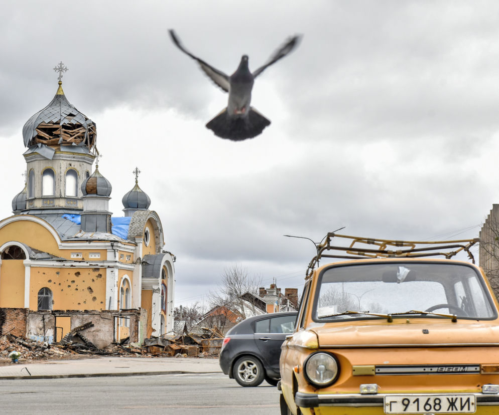 Wojna na Ukrainie. Zniszczona cerkiew w powiecie żytomierskim 
