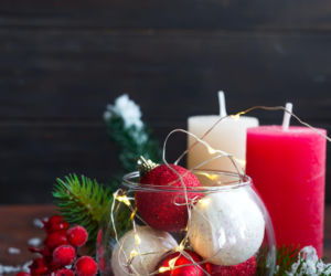 Stroik świateczny w szkle