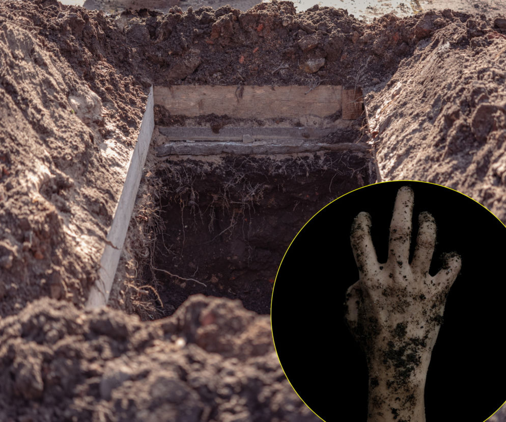 Kamienna Góra. Mężczyzna utknął w grobie i został przysypany ziemią 