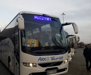 Protest przewoźników autokarowych w Bydgoszczy