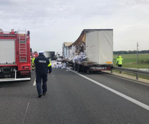 Wypadek wojskowej ciężarówki na S8 pod Kępnem