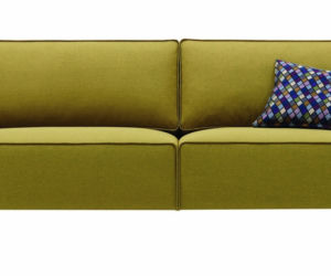 Oliwkowa sofa w stylu skandynawskim