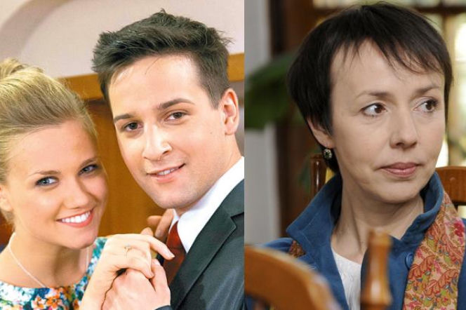 Klan. Bożenka (Agnieszka Kaczorowska), Miłosz (Konrad Darocha), Rosiakowa (Agata Piotrowska-Mastalerz) - matka Bożenki