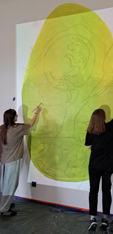 Mural w Pedagogicznej Bibliotece Wojewódzkiej w Nowym Sączu
