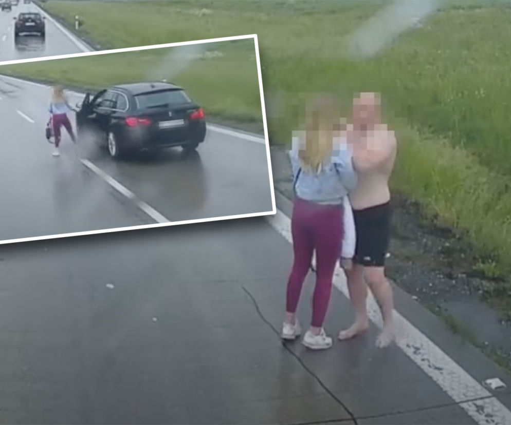 Kłótnia na środku autostrady A4