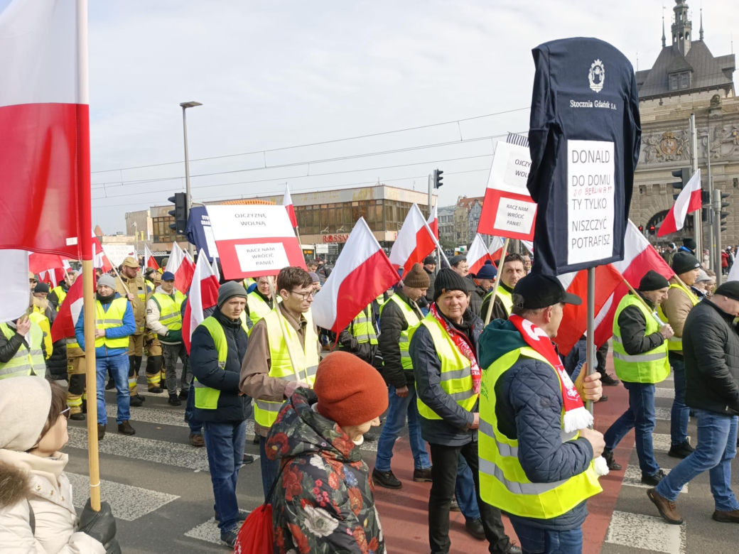 Protest rolników w Pomorskiem. Blokady na drogach krajowych i w centrum Gdańsk
