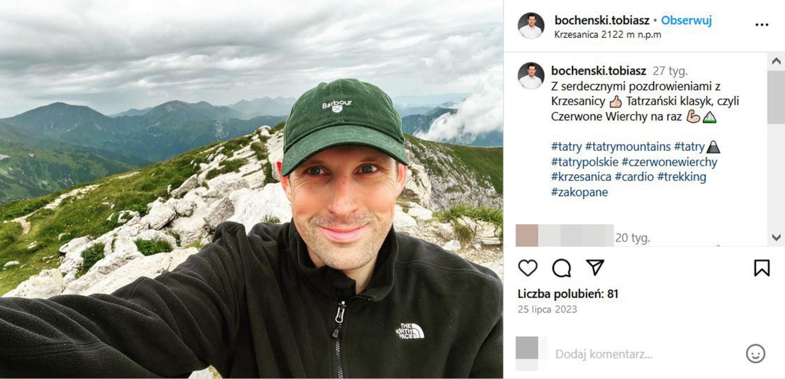 Taki jest Tobiasz Bocheński, lubi wyciskać siódme poty na siłowni 