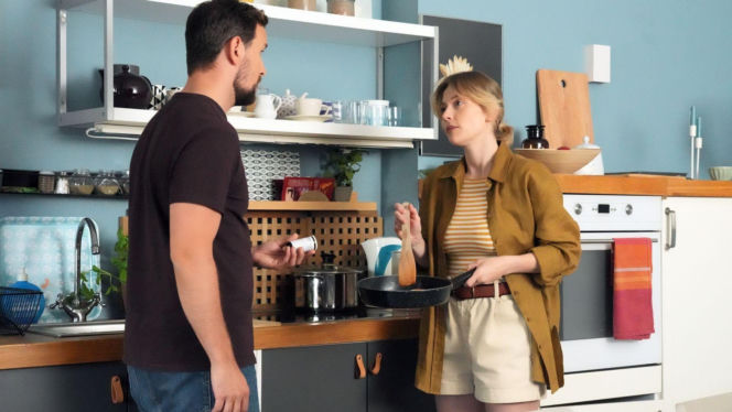 Barwy szczęścia odc. 3285. Marcin Kodur (Oskar Stoczyński), Renata (Anna Mrozowska)