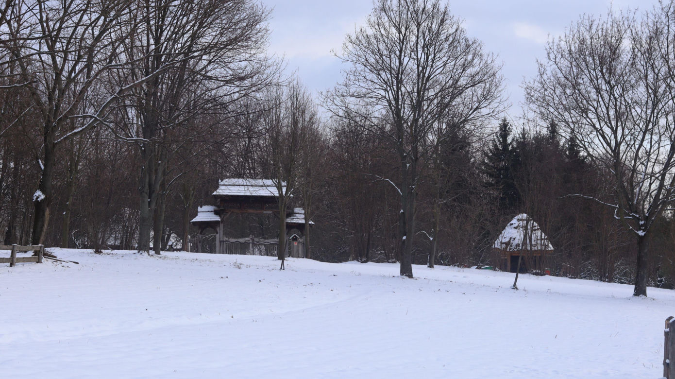 Cicho i wszędzie biało. Tak prezentuje się skansen w Lublinie w zimowej odsłonie! [GALERIA]