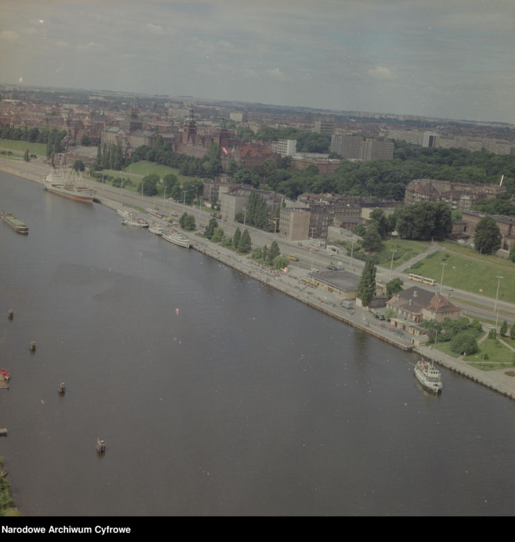 Szczecin z lotu ptaka w latach 80. XX wieku