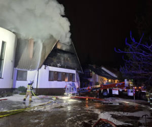 Pożar w ośrodku Lawendowa Przystań w Wieleniu.