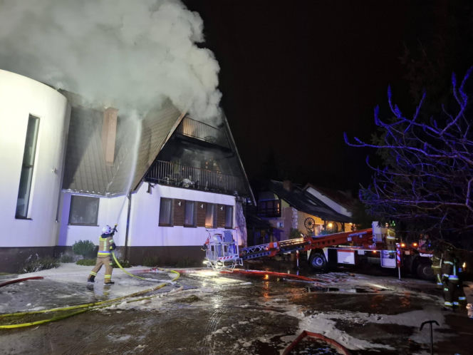 Pożar w ośrodku Lawendowa Przystań w Wieleniu.