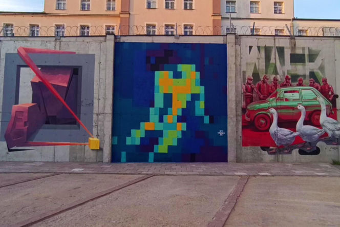 Street-art na murach aresztu