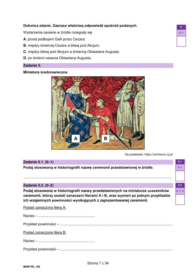 Próbna matura 2026 z historii: Arkusze CKE, pytania i odpowiedzi [14.01.2026]