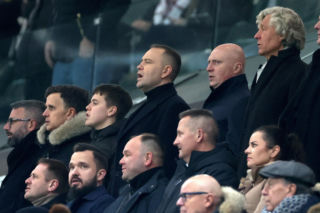 Karol Nawrocki na meczu Legia Warszawa - Sparta Praga