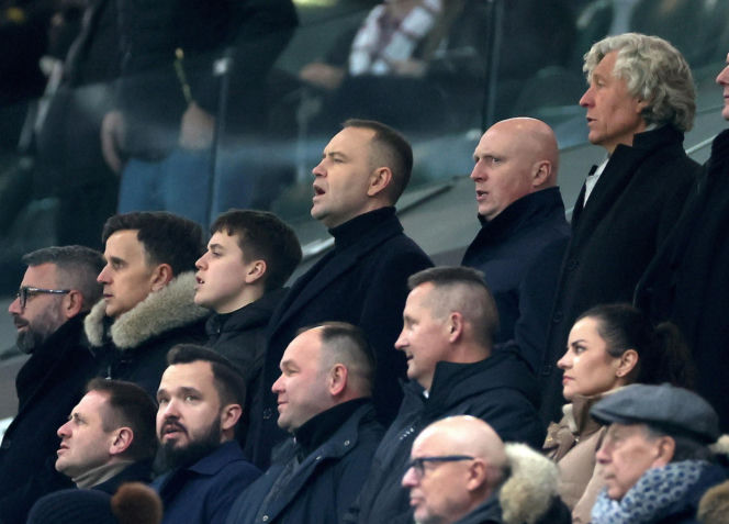 Karol Nawrocki na meczu Legia Warszawa - Sparta Praga